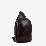 Gentleman Brown Leather Sling Bag SKU 18320416.02 #color_brown