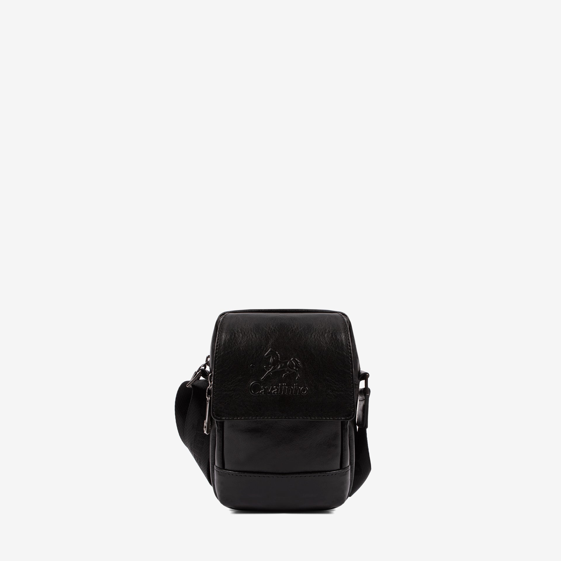 Cavalinho Gentleman Black Leather Traveler Crossbody Bag SKU 18320488.01 #color_black