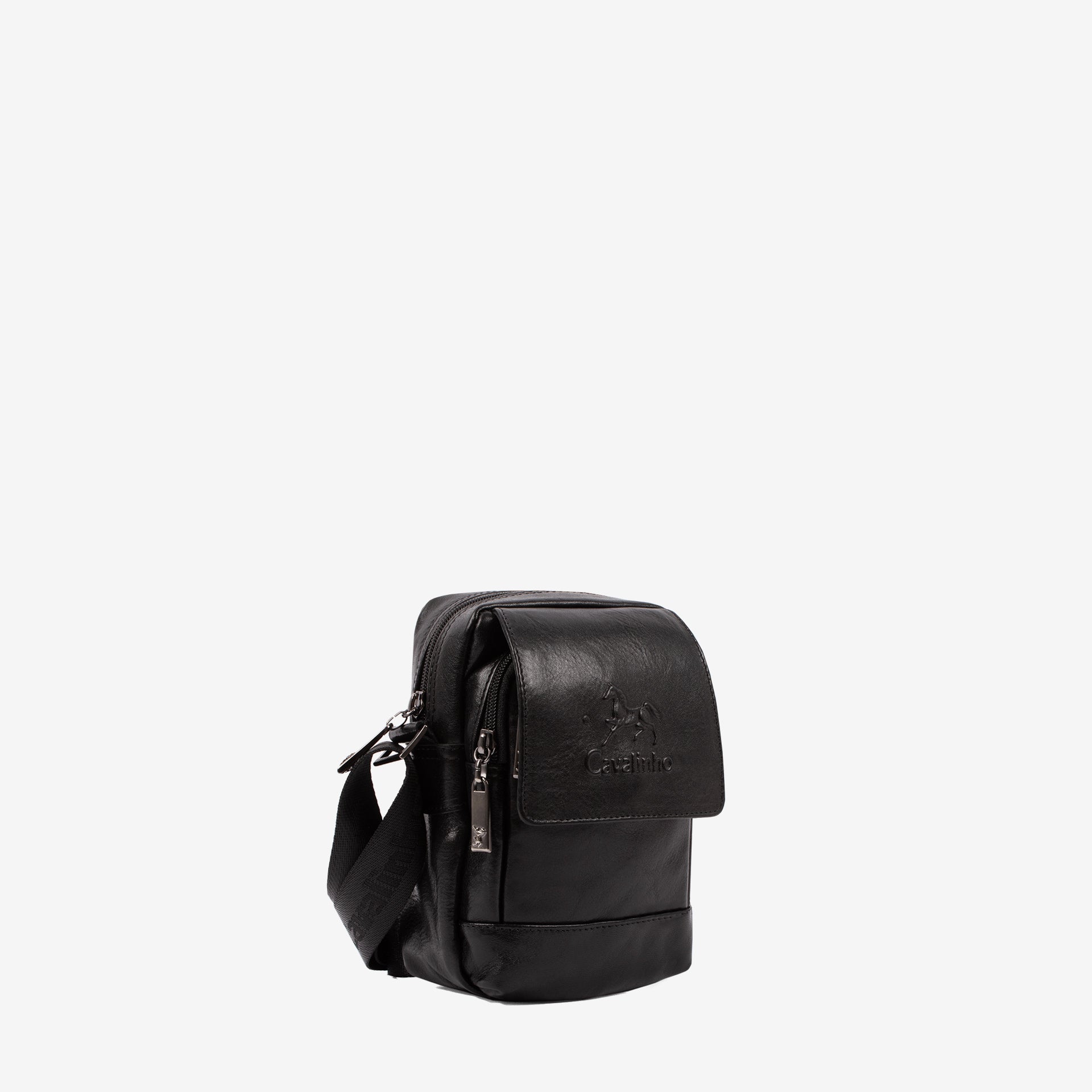 Cavalinho Gentleman Black Leather Traveler Crossbody Bag SKU 18320488.01 #color_black