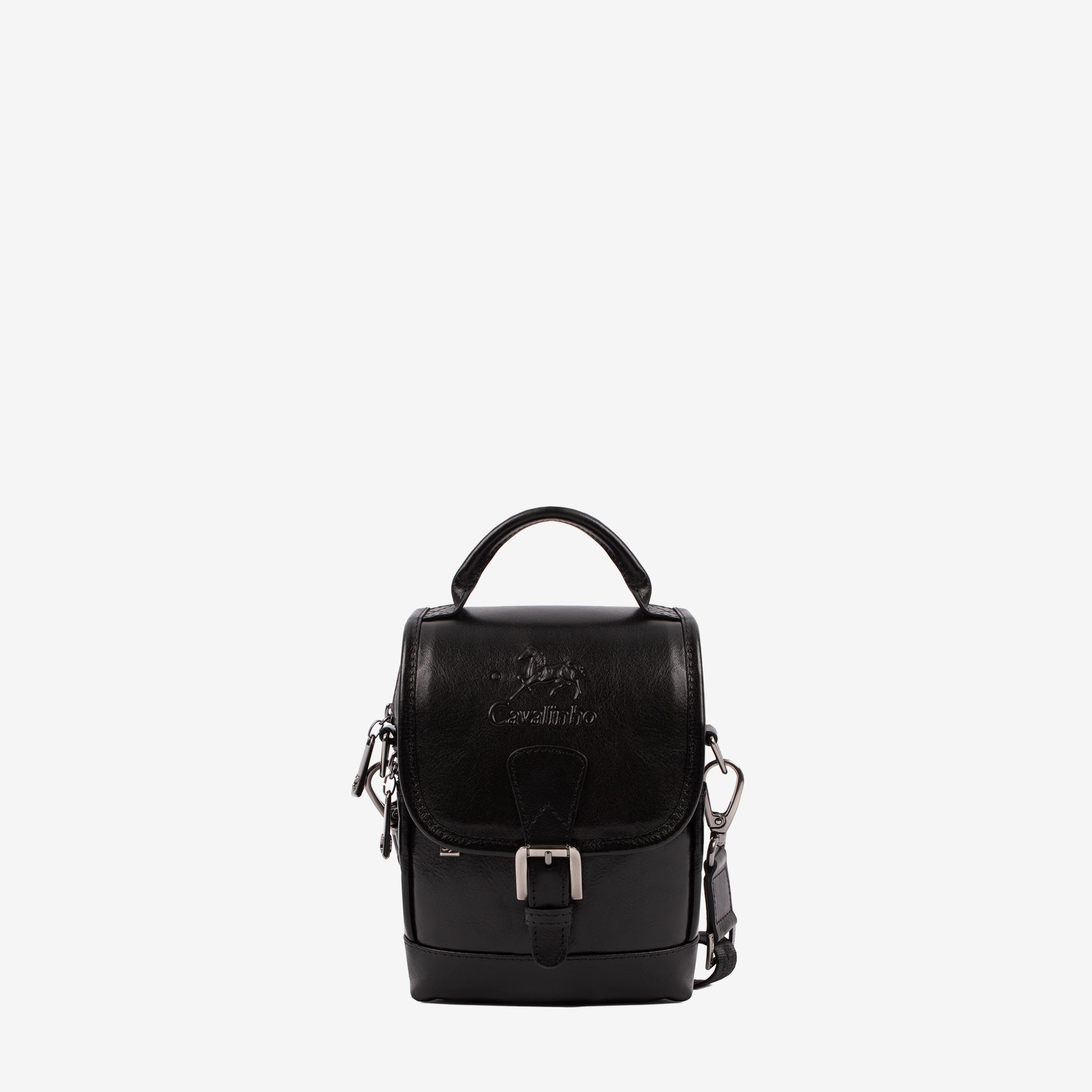 Cavalinho Gentleman Black Leather Traveler Crossbody Handbag SKU 18320590.01 #color_black