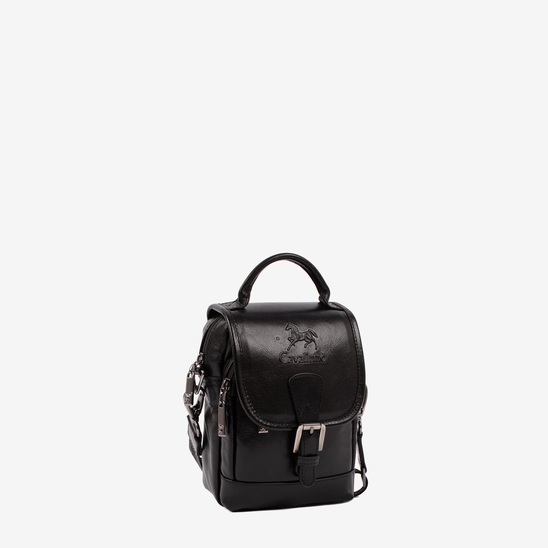 Cavalinho Gentleman Black Leather Traveler Crossbody Handbag SKU 18320590.01 #color_black