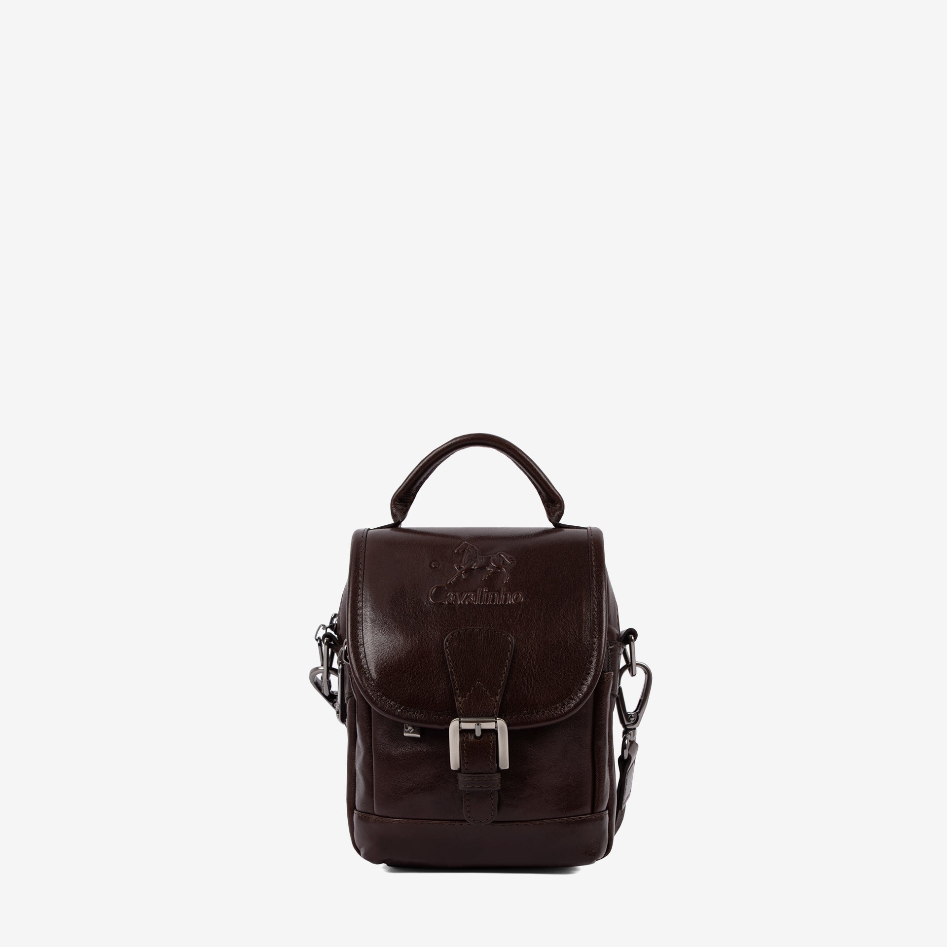 Cavalinho Gentleman Brown Leather Traveler Crossbody Handbag SKU 18320590.02 #color_brown