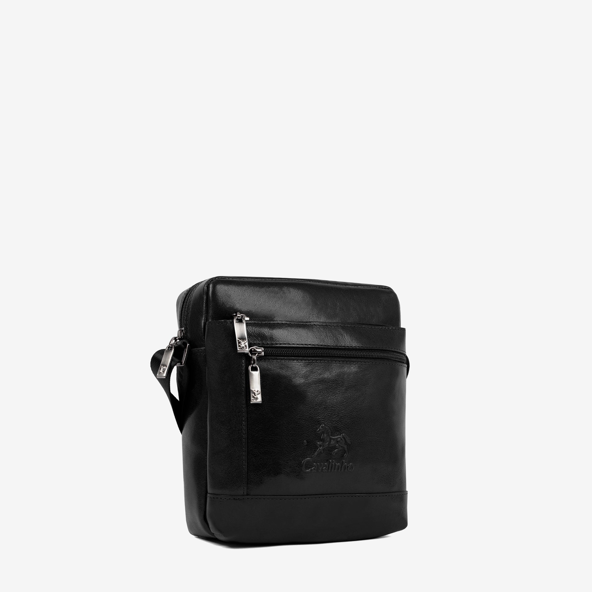 Cavalinho Gentleman Black Leather Traveler Crossbody Bag SKU 18320632.01 #color_black