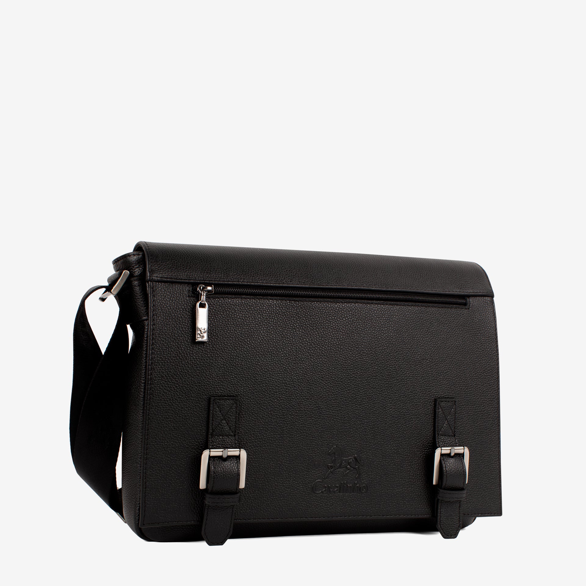 Cavalinho El Cavaleiro Black Leather Messenger Bag SKU 18330065.01 #color_black