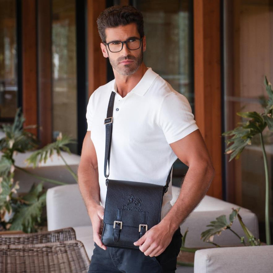 Cavalinho El Cavaleiro Black Leather Traveler Crossbody Bag SKU 18330483.01 #color_black