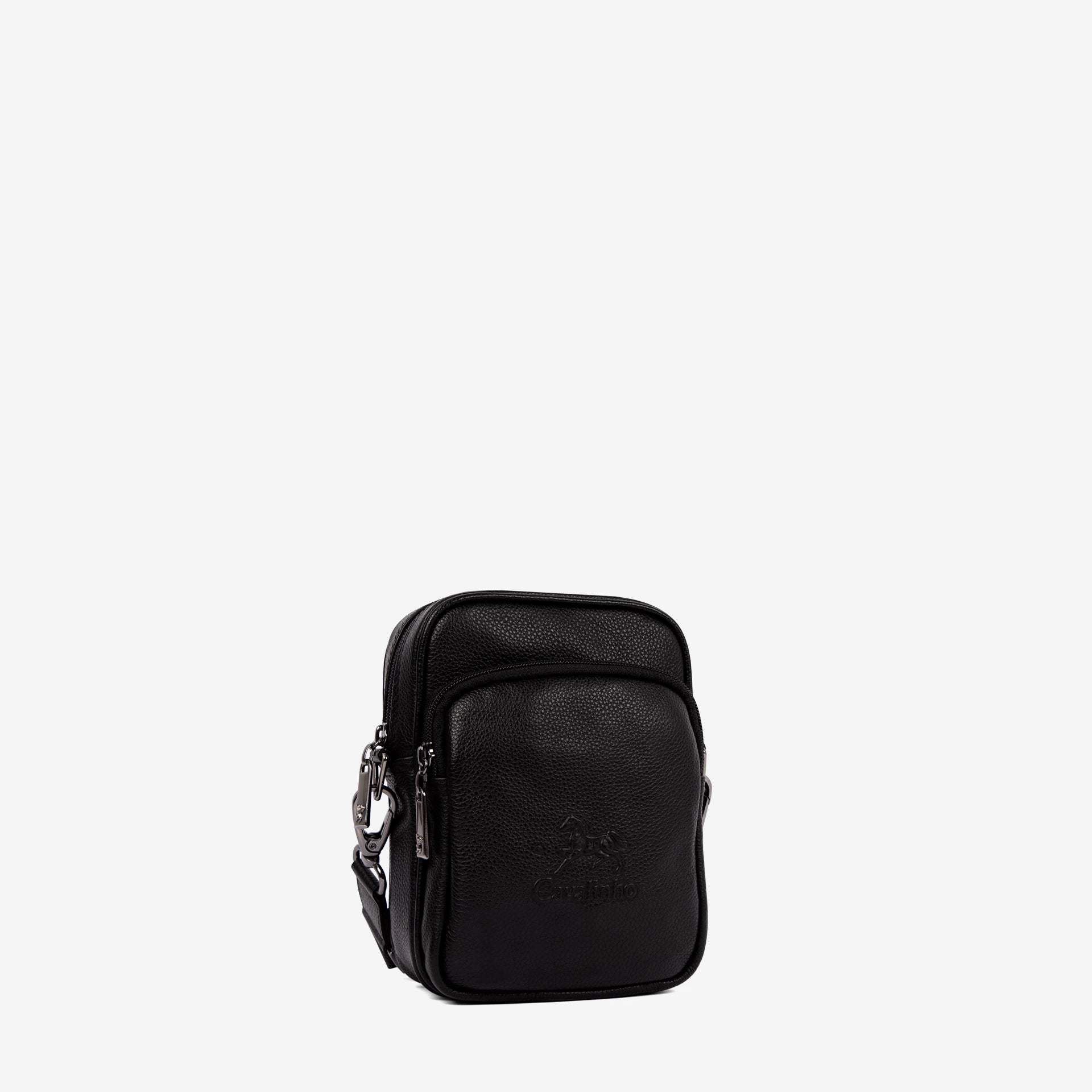Cavalinho El Cavaleiro Black Leather Traveler Crossbody Bag SKU 18330542.01 #color_black
