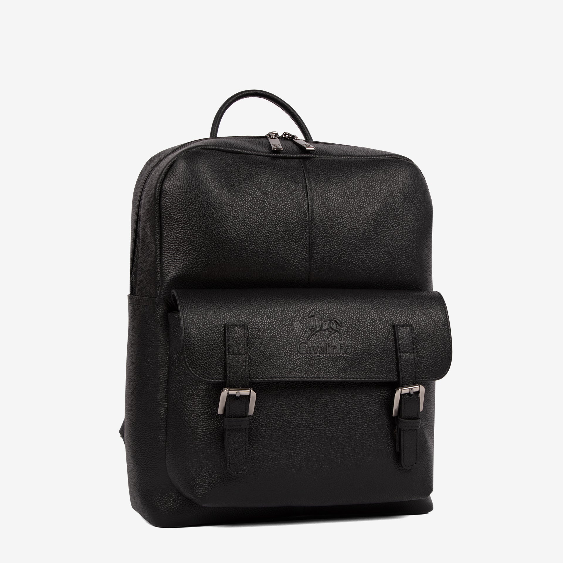 Cavalinho El Cavaleiro Black Leather Backpack Commute SKU 18330619.01 #color_black