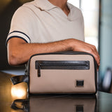 Cavalinho Club Toiletry Bag SKU 18360433.07 #color_Sand, black / tan