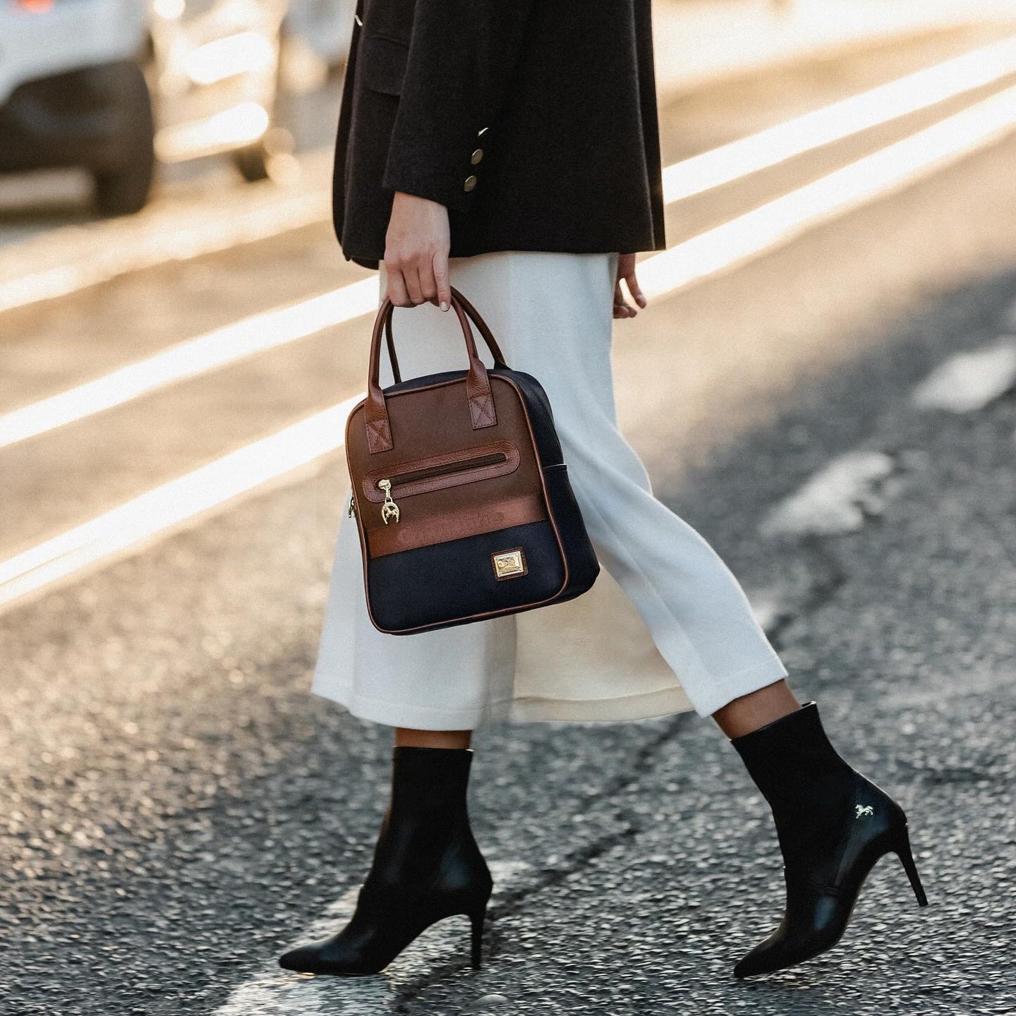 Cavalinho Cavalinho Club Small Backpack for Women SKU 18370419.20 #color_DarkBrown / SaddleBrown, DarkNavy / Tan