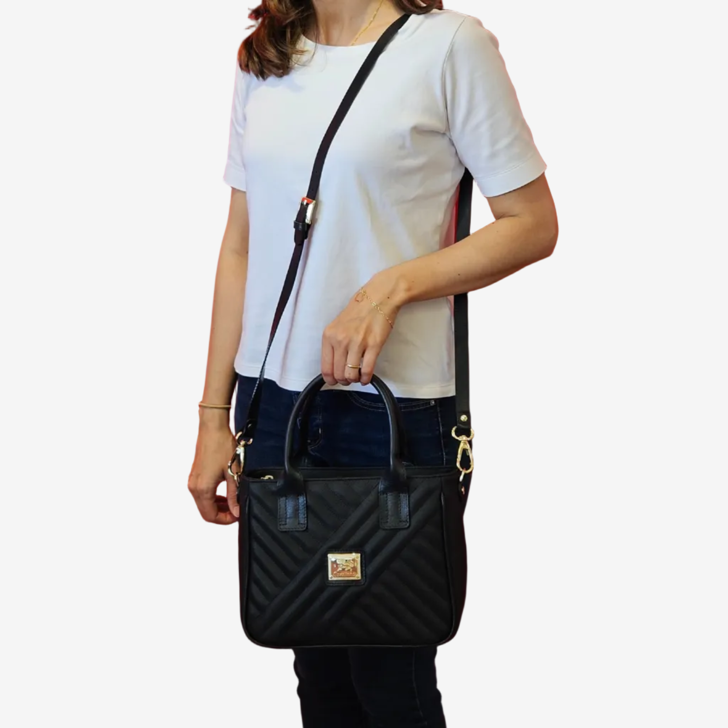 Cavalinho Charming Quilted Canvas Handbag SKU 18470507.03 #color_Navy