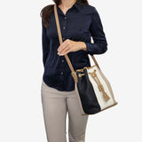 Cavalinho Allegro Bucket Crossbody Bag SKU 18480413.22 #color_Beige / White / Navy