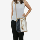 Cavalinho Allegro Bucket Bag SKU 18480413.22 #color_Beige / White / Navy