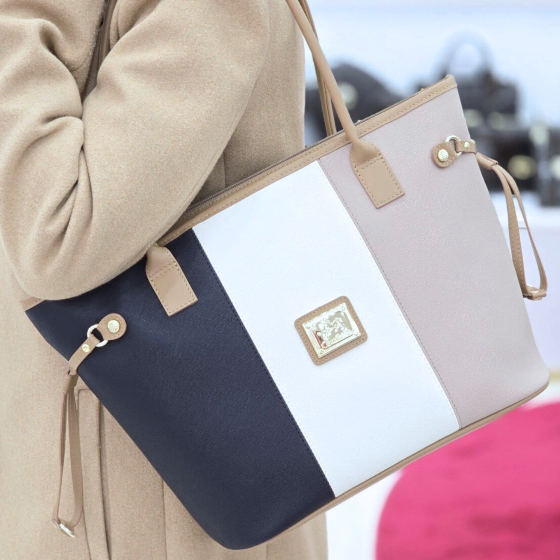 Cavalinho Allegro Tote Bag SKU 18480520.022 #color_beige / white / navy