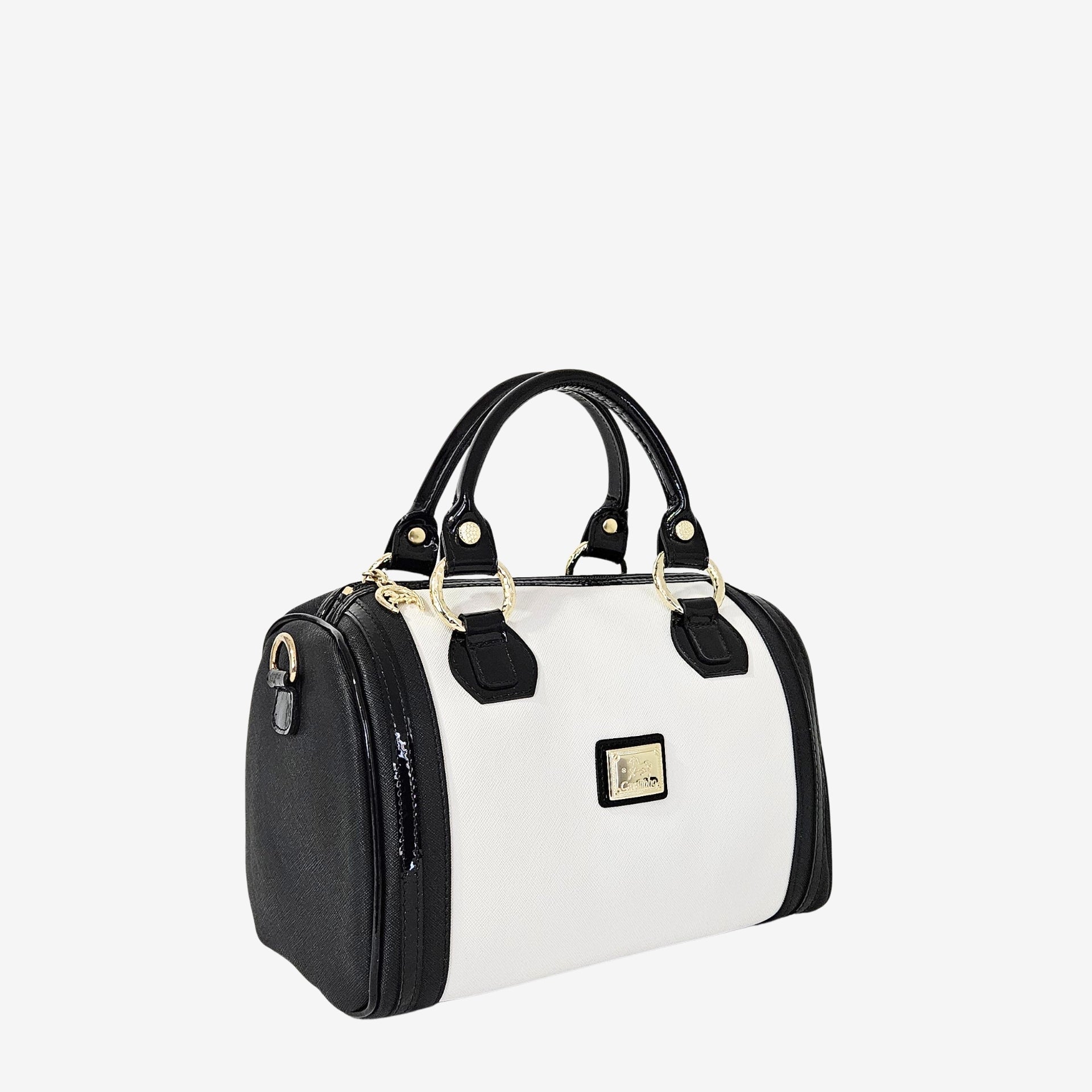 Cavalinho Allegro Black and White Barrel Handbag SKU 18480569.21 #color_Black / white
