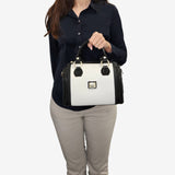 Cavalinho Allegro Black and White Barrel Handbag SKU 18480569.21 #color_Black / white
