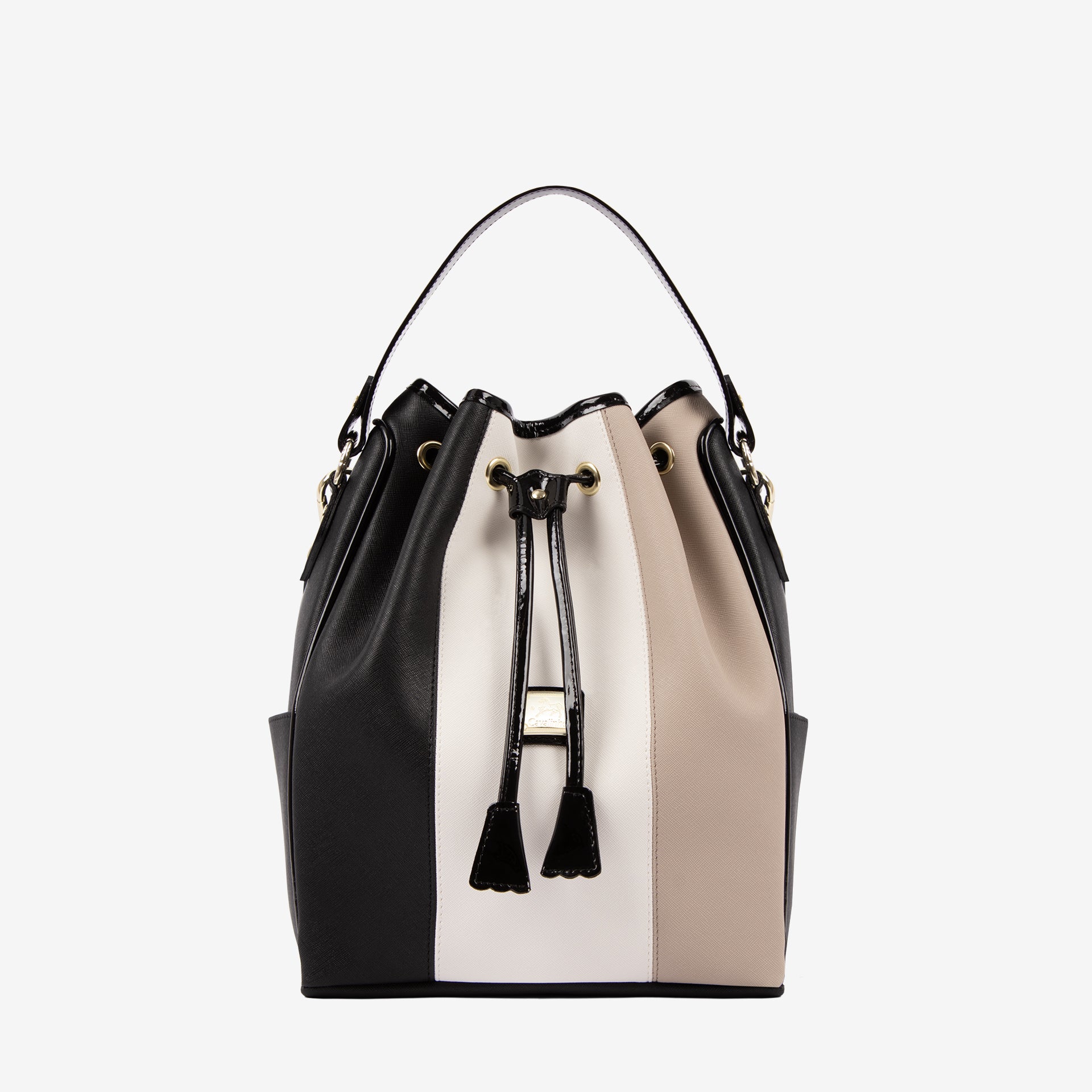 Cavalinho Allegro Drawstring Bucket Handbag SKU 18480598.21 #color_beige / white / black