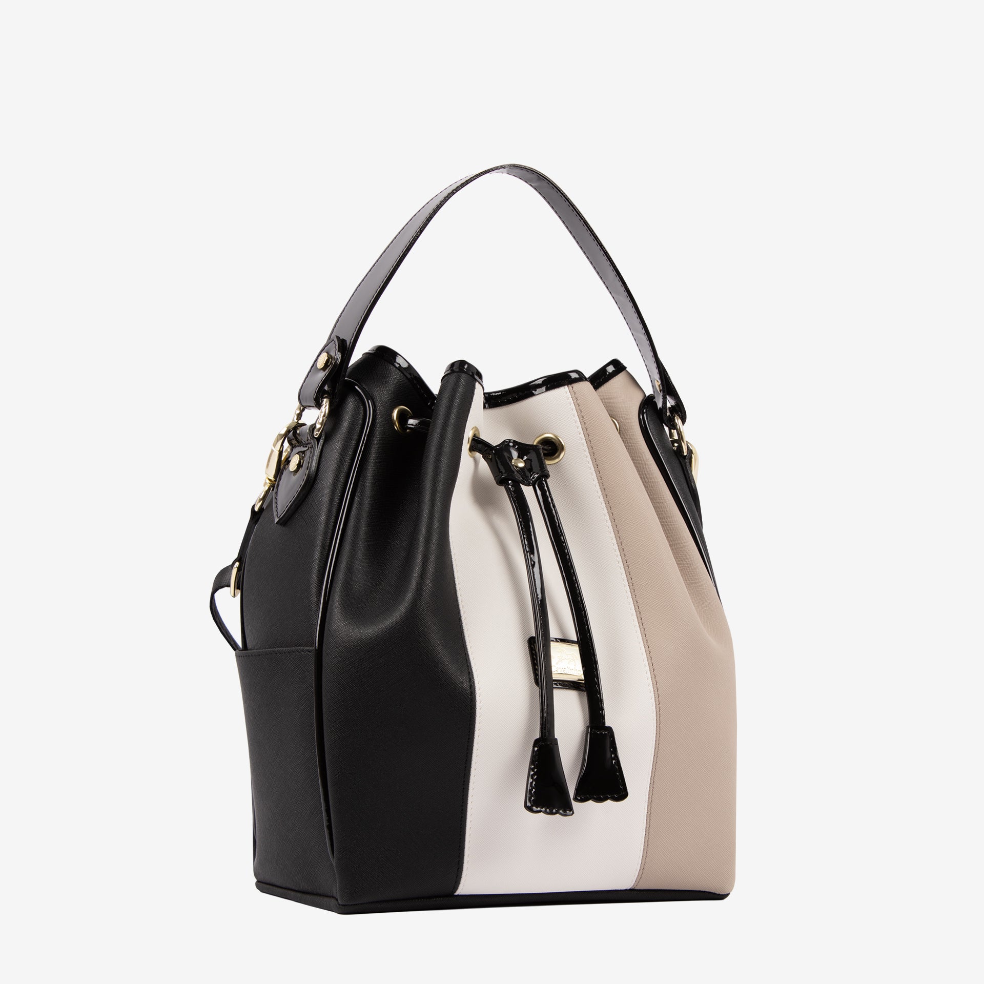 Cavalinho Allegro Drawstring Bucket Handbag SKU 18480598.21 #color_beige / white / black