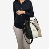 Cavalinho Allegro Drawstring Bucket Handbag SKU 18480598.21 #color_beige / white / black
