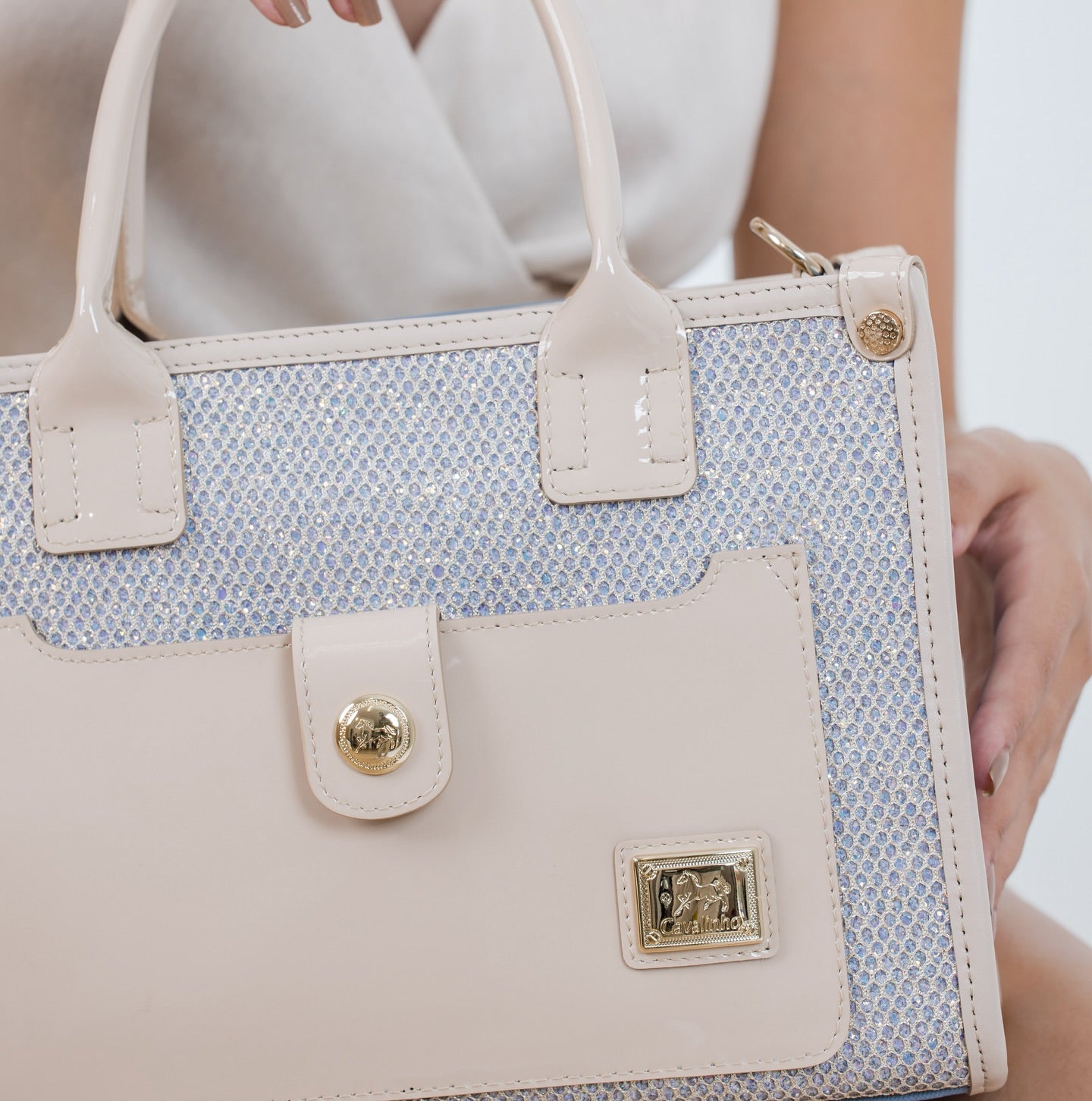 Cavalinho Radiance Handbag SKU 18680524.10 #color_beige / light blue