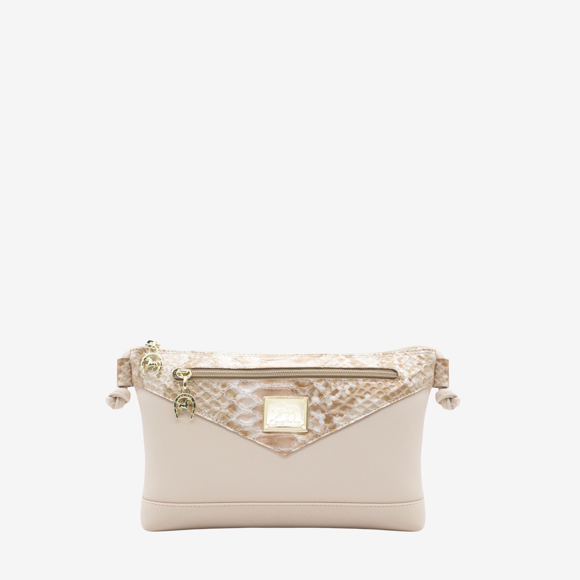 Cavalinho Cherry Blossom Beige Leather & Canvas Crossbody Bag for Women SKU 18810224.05 #color_beige