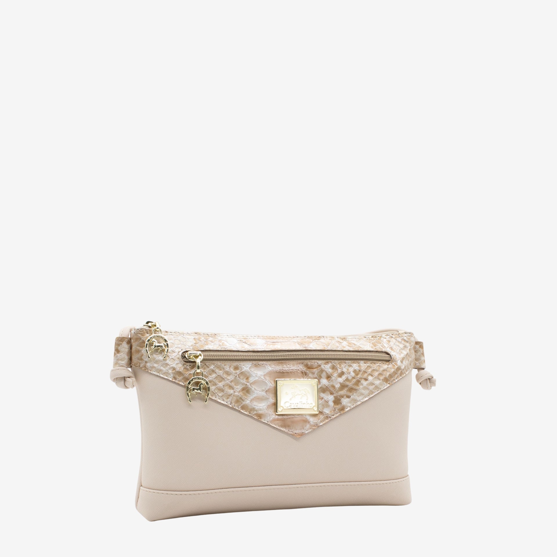 Cavalinho Cherry Blossom Beige Leather & Canvas Crossbody Bag for Women SKU 18810224.05 #color_beige