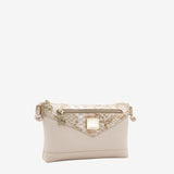 Cavalinho Cherry Blossom Beige Leather & Canvas Crossbody Bag for Women SKU 18810224.05 #color_beige