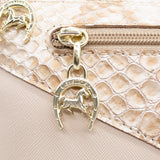Cavalinho Cherry Blossom Beige Leather & Canvas Crossbody Bag for Women SKU 18810224.05 #color_beige