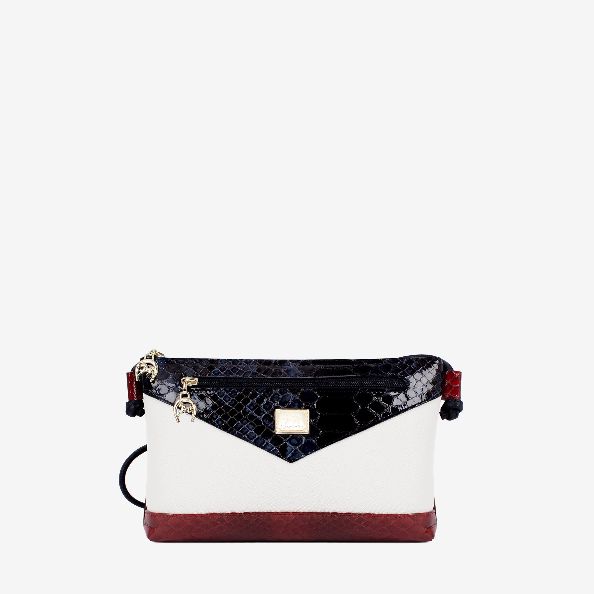 Cavalinho Cherry Blossom Leather & Canvas Crossbody Bag for Women SKU 18810224.22 #color_navy / white / red