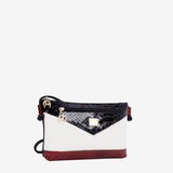 Cavalinho Cherry Blossom Leather & Canvas Crossbody Bag for Women SKU 18810224.22 #color_navy / white / red
