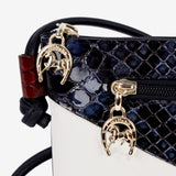 Cavalinho Cherry Blossom Leather & Canvas Crossbody Bag for Women SKU 18810224.22 #color_navy / white / red
