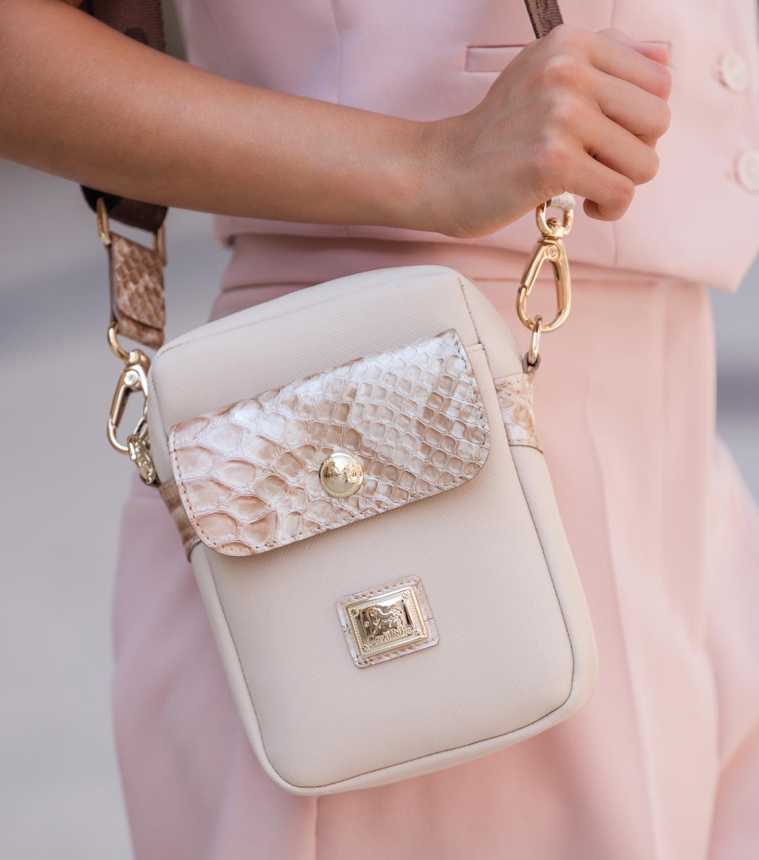 #color_ Beige | Cavalinho Cherry Blossom Phone Crossbody Bag - Beige - 18810431.05_M01