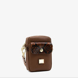Cavalinho Cherry Blossom Brown Phone Crossbody Bag SKU 18810431.13 #color_SaddleBrown