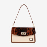 Cavalinho Cherry Blossom Handbag Shoulder Bag SKU 18810529.34 #color_saddlebrown / beige
