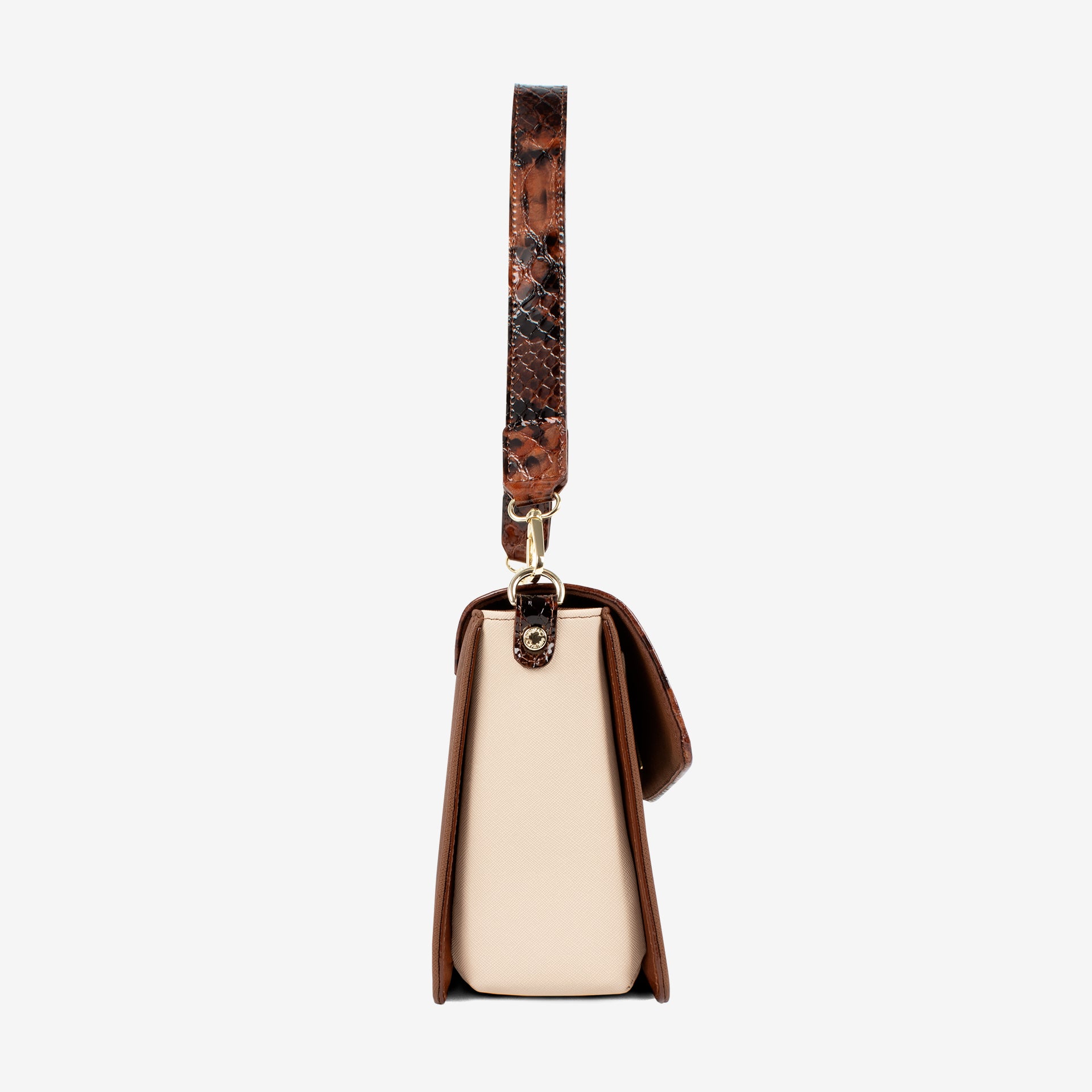 Cavalinho Cherry Blossom Handbag Shoulder Bag SKU 18810529.34 #color_saddlebrown / beige
