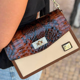 Cavalinho Cherry Blossom Handbag Shoulder Bag SKU 18810529.34 #color_saddlebrown / beige
