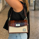 Cavalinho Cherry Blossom Handbag Shoulder Bag SKU 18810529.34 #color_saddlebrown / beige