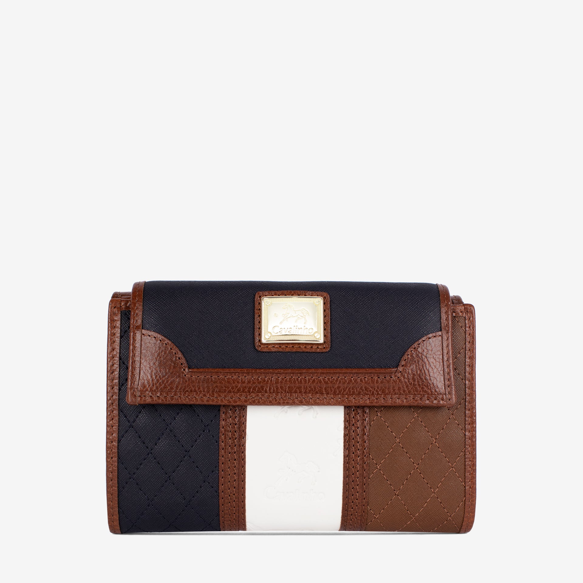 Cavalinho Sublime Trifold Wallet for Women SKU 26060205.22 #color_Navy / White / Brown