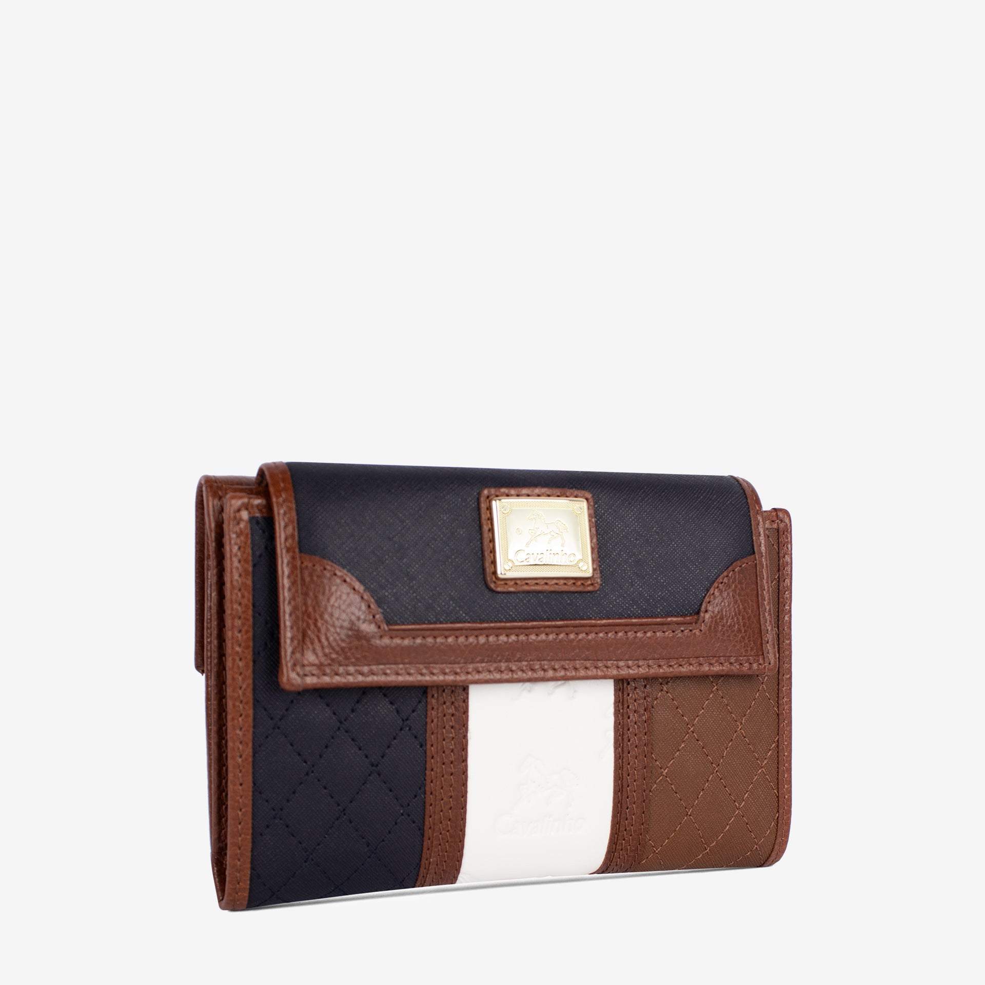 Cavalinho Sublime Trifold Wallet for Women SKU 26060205.22 #color_Navy / White / Brown