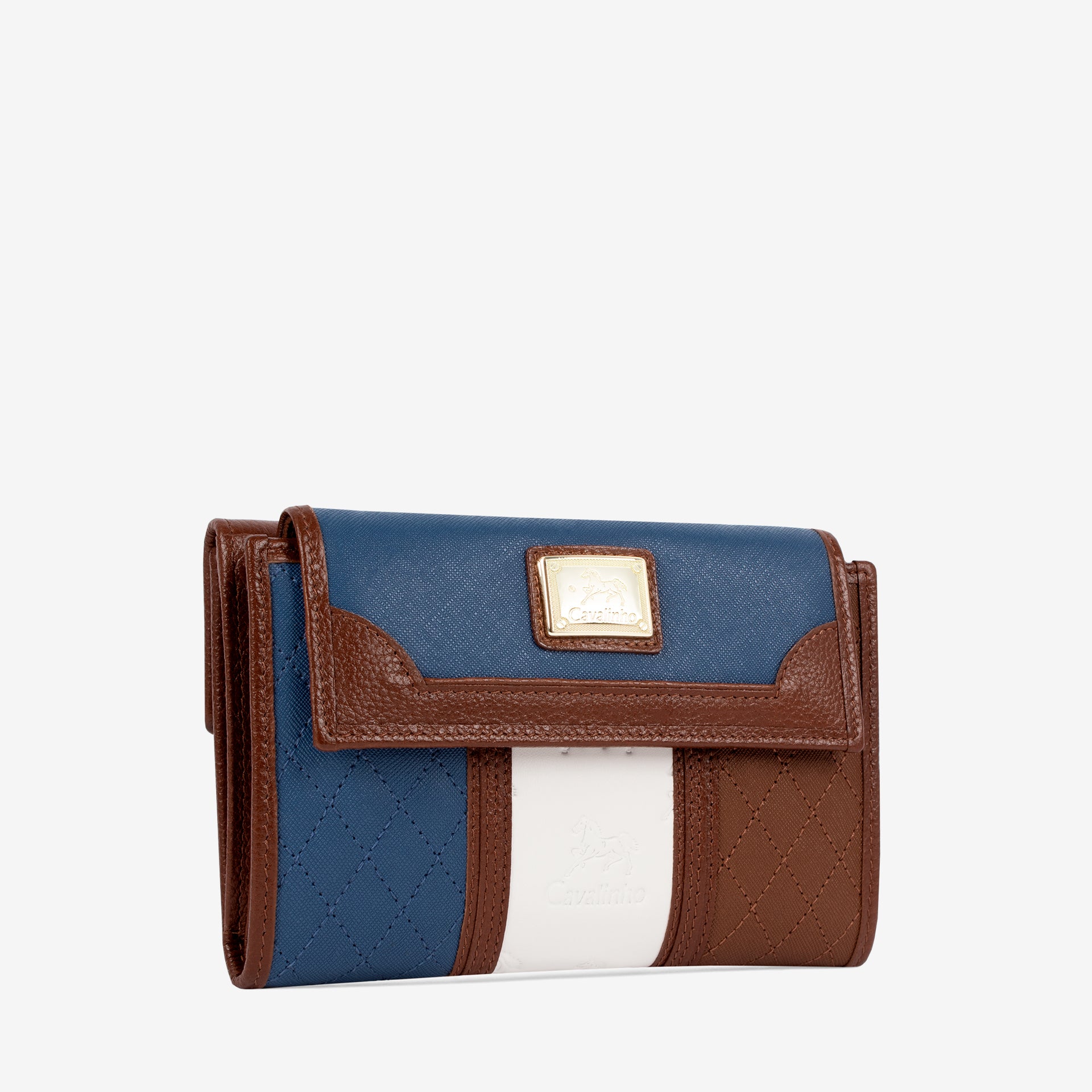 Cavalinho Sublime Trifold Wallet for Women SKU 26060205.48 #color_Blue / White / SaddleBrown