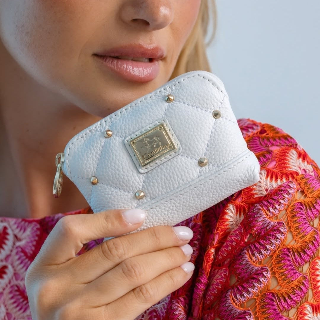 Cavalinho Eternal White Leather Small Pouch for Coins or Makeup SKU 26100250.06 #color_white