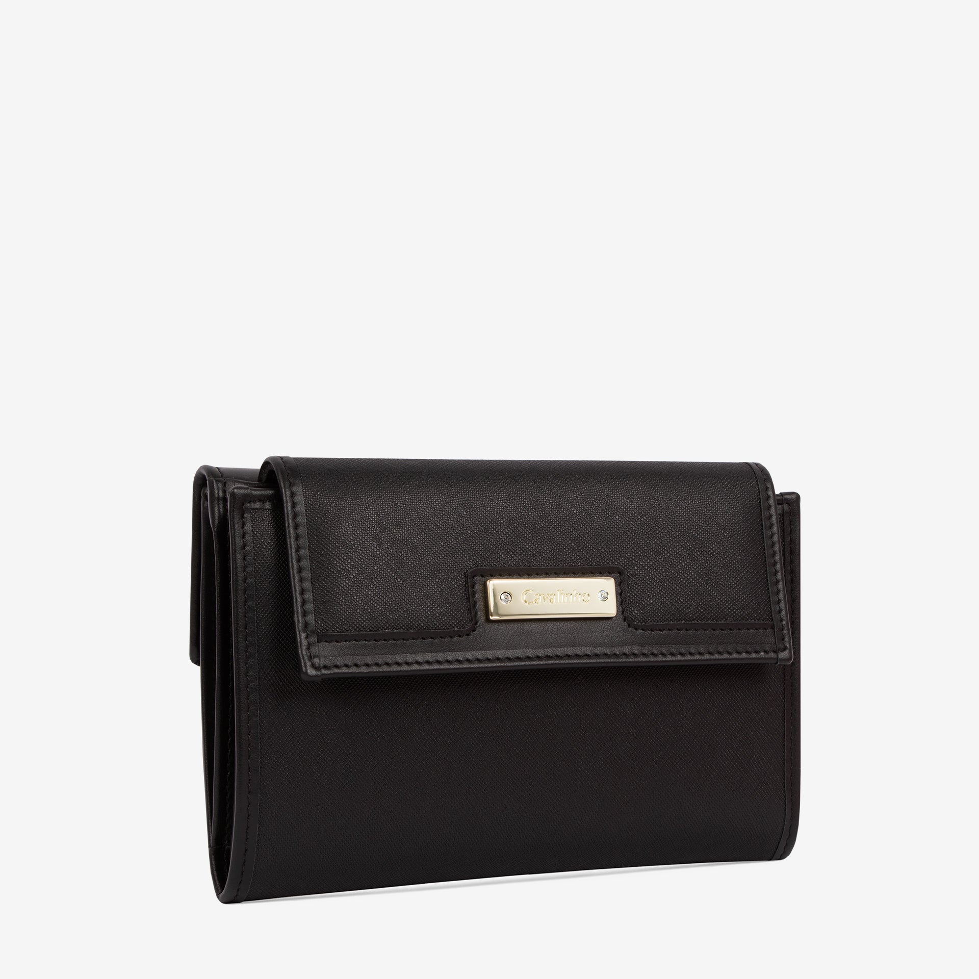 Cavalinho La Vie Trifold Black Canvas Wallet for Women SKU 26190205.01 #color_black