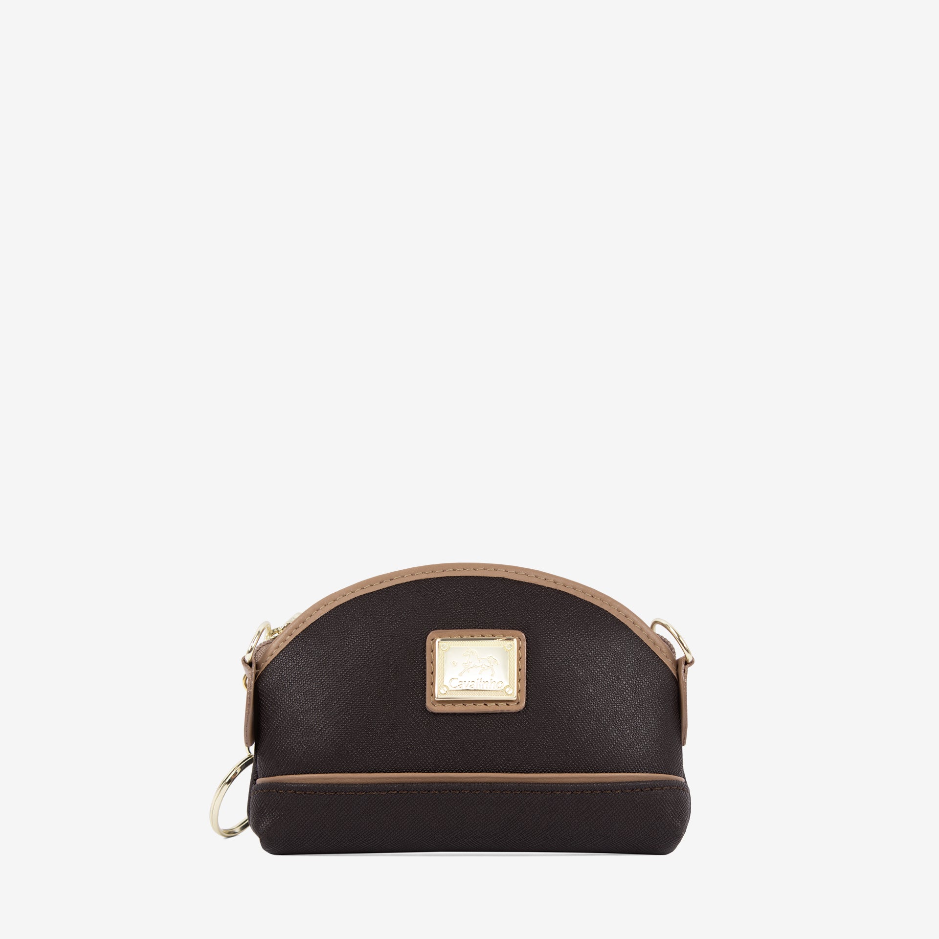 Only By Cavalinho Brown Coin Purse with Key Ring SKU 26200252.02 #color_brown / beige