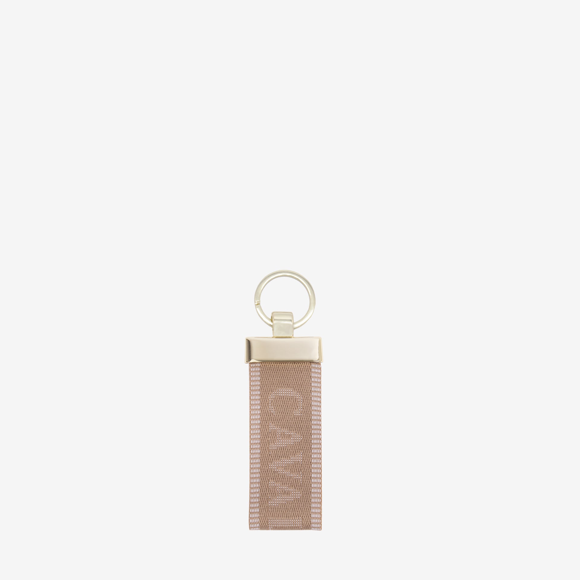 Only By Cavalinho Keychain with textured strap and gold ring #color_beige