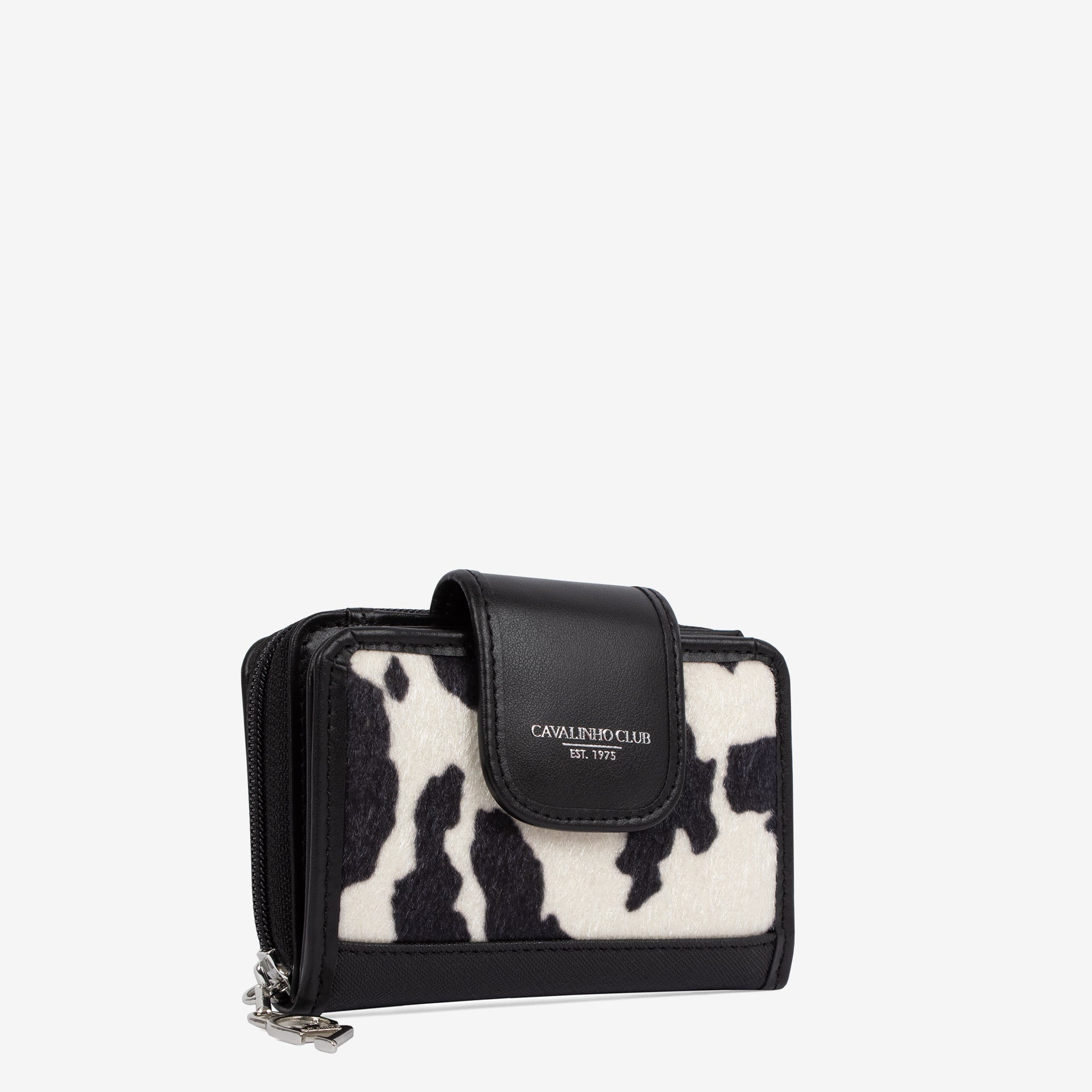 Cavalinho Club Wallet for Women with Cow Print SKU 26210218.01 #color_black / white