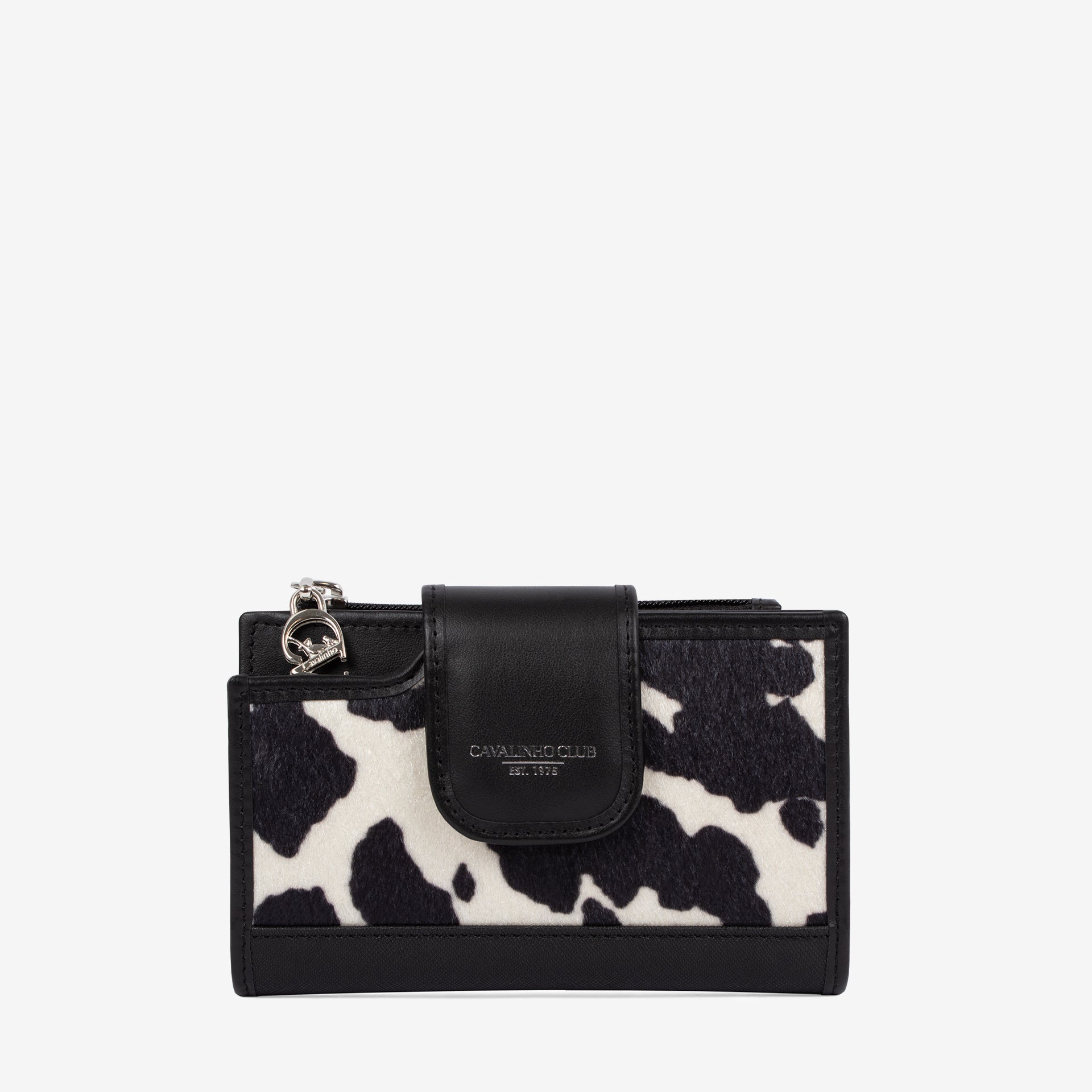 Cavalinho Club Wallet for Women with Cow Print SKU 26210232.01 #color_black / white