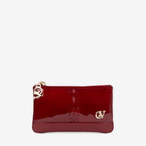 Cavalinho Midnight Rouge Red Patent Leather Small Makeup Bag SKU 26220254.04 #color_red