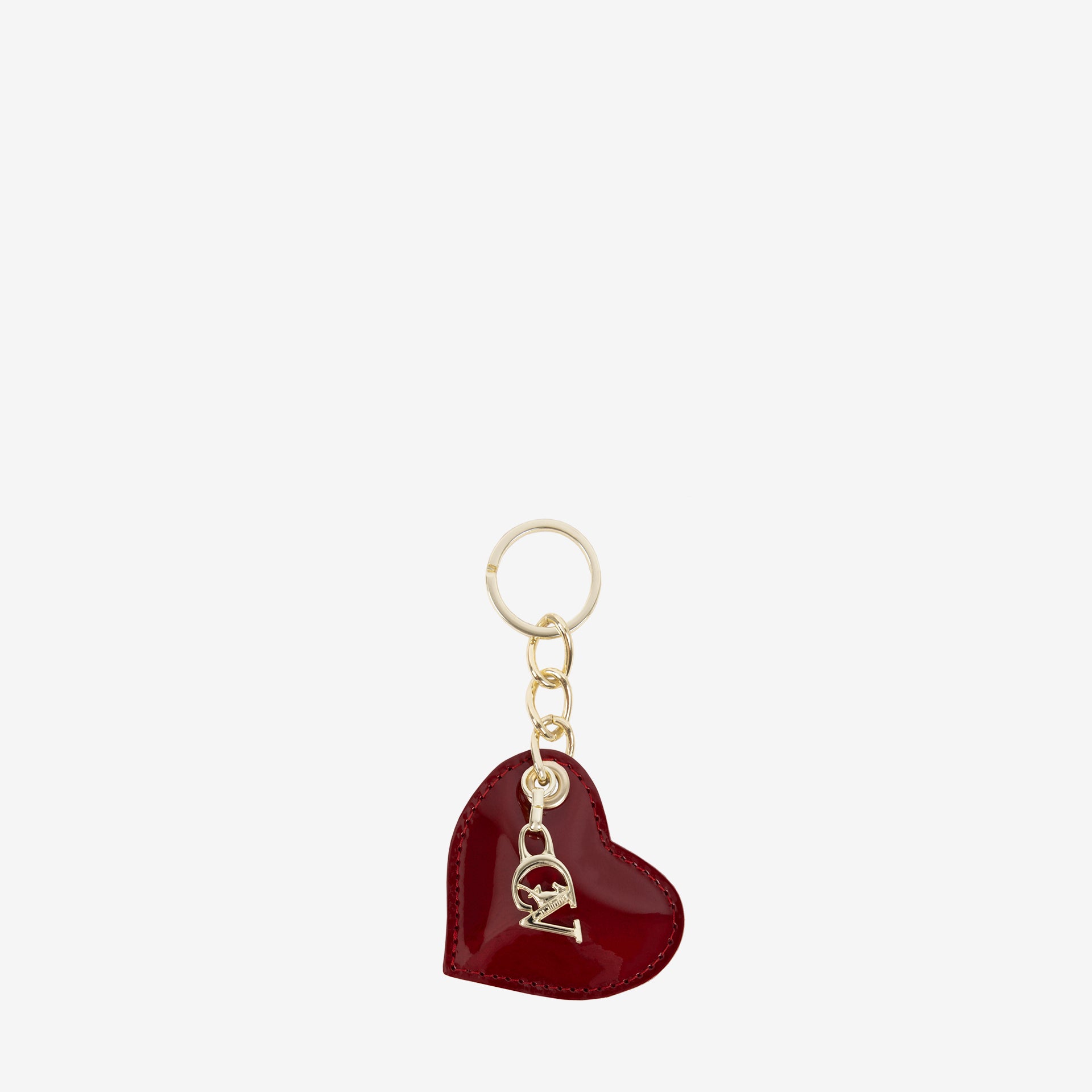 Cavalinho Midnight Rouge Red Patent Leather Heart Keychain for Women SKU 26220283.04 #color_red