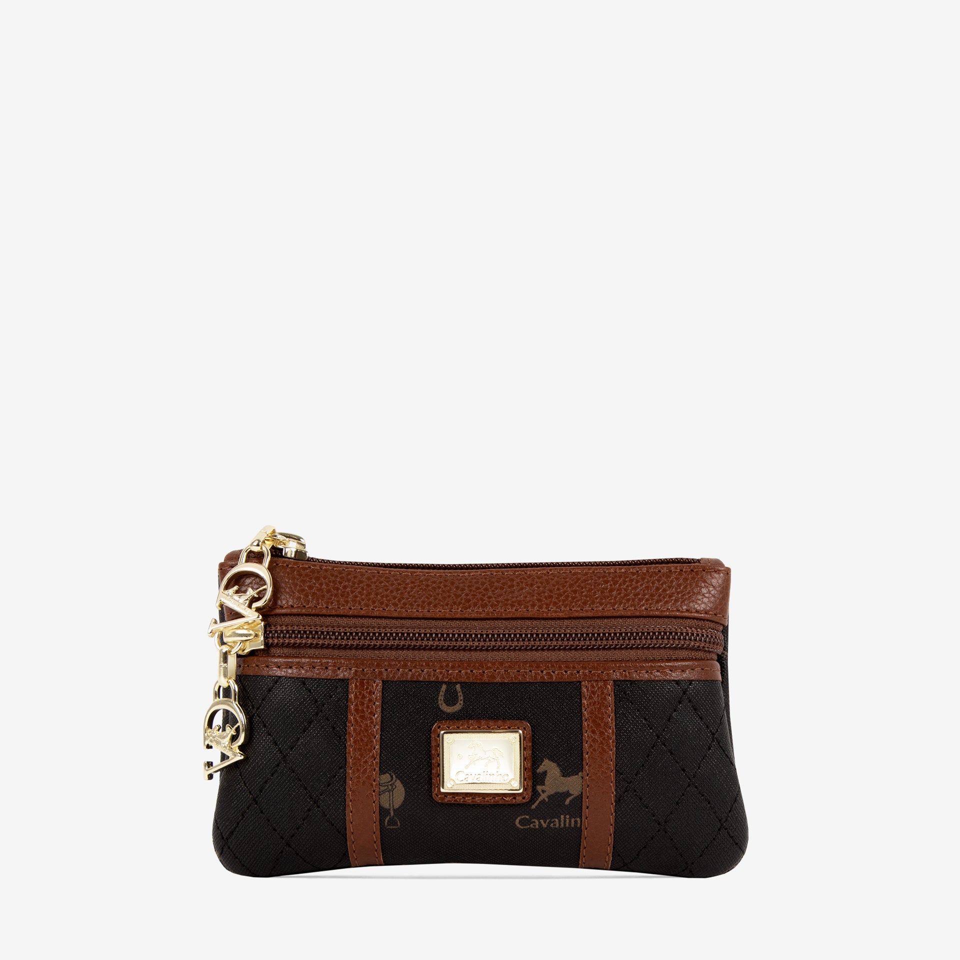 Cavalinho Di Cavallo Black Small Makeup Bag SKU 26250254.32 #color_black / brown