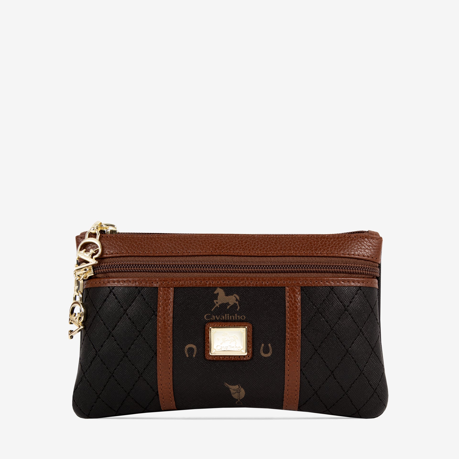 Cavalinho Di Cavallo Slim Makeup Bag SKU 26250256.32 #color_black / brown, noir / marron, preto / marrom