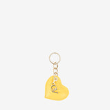 Signature CV By Cavalinho Yellow Leather Heart Keychain SKU 26260283.08 #color_yellow, jaune, amarelo